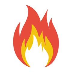 Fire icon. Vector illustration flat design. Isolated on white background.