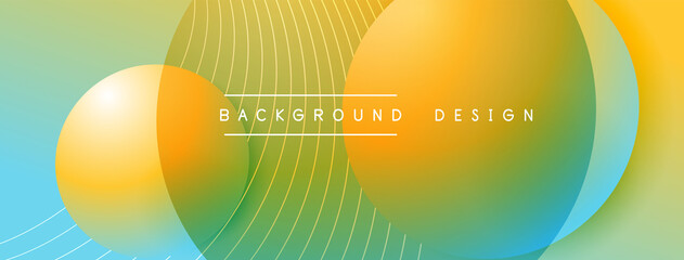 Gradient circles with shadows. Vector techno abstract background. Modern overlapping forms wallpaper background, design template