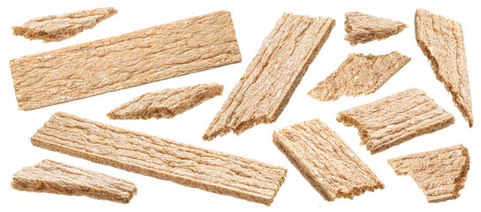 Crunchy rye crispbreads isolated on white background