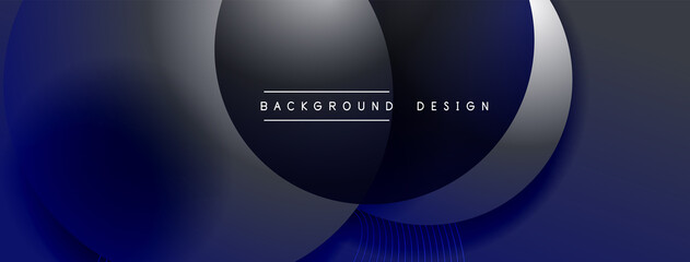 Gradient circles with shadows. Vector techno abstract background. Modern overlapping forms wallpaper background, design template