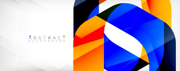 Geometric abstract background - multicolored abstract shapes on white. Vector Illustration For Wallpaper, Banner, Background, Landing Page