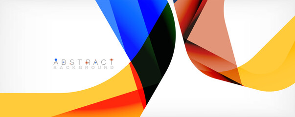 Minimal abstract background - color overlapping shapes on white with shadow lines. Vector Illustration For Wallpaper, Banner, Background, Landing Page