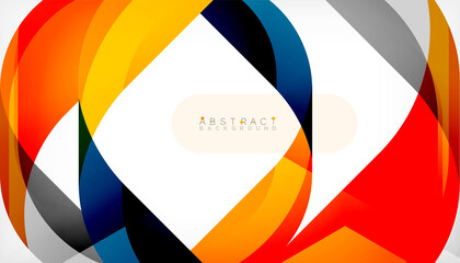 Fototapeta premium Abstract square shape with overlapping waves, minimal geometric background. Vector Illustration For Wallpaper, Banner, Background, Landing Page