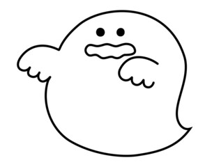 かわいいおばけのシンプルなイラスト。ハロウィン等用。