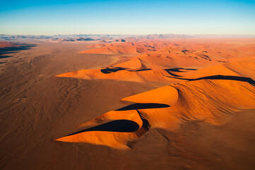Desert natural scenery, landforms in arid areas. Desert scenery in Namibia, Africa.