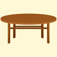 Wooden Desk. Table with drawers. Vector illustration on the theme of furniture.