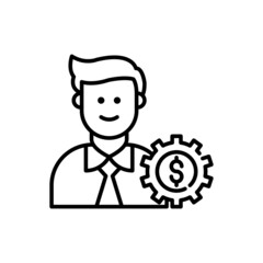Account manager vector outline icon style illustration. EPS 10 File
