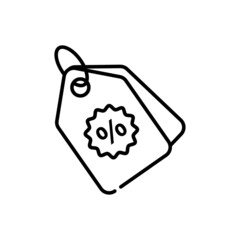 shopping tag vector outline icon style illustration. EPS 10 File