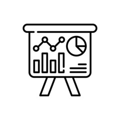 business graph vector outline icon style illustration. EPS 10 File