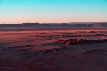 The natural scenery and arid environment of Namibia, Africa. Yellow background image.