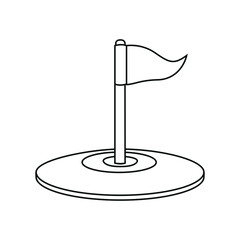 Flag in Hole golf vector line icon symbol