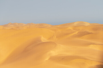 Fototapeta na wymiar Desert natural scenery, landforms in arid areas. Desert scenery in Namibia, Africa.