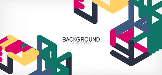 Abstract background. Color lines on white background. Linear abstract composition. Techno or business concept for wallpaper, banner, background, landing page