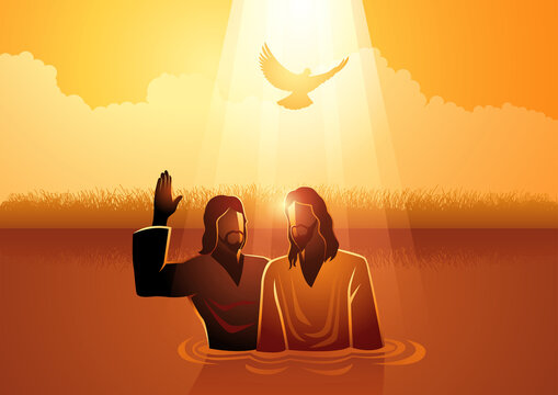 Jesus baptised by John the Baptist