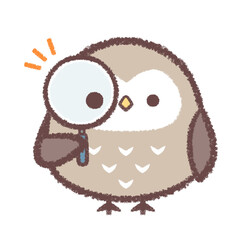 虫眼鏡とフクロウ