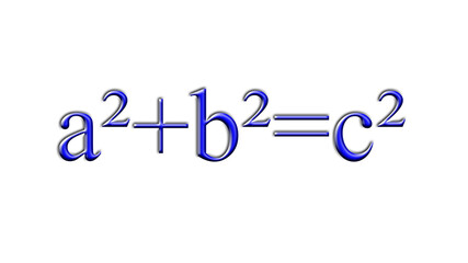 a2 plus b2 is equal to c2 blue geometric theorem of pythagoras