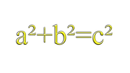 a2 plus b2 is equal to c2 yellow geometric theorem of pythagoras