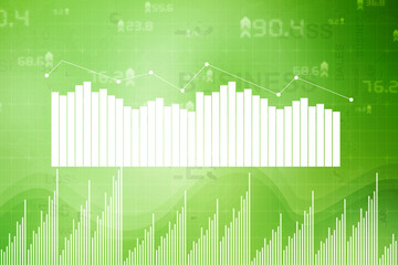 2d rendering Stock market online business concept. business Graph 
