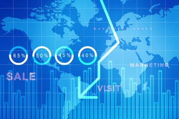 2d rendering Stock market online business concept. business Graph 
