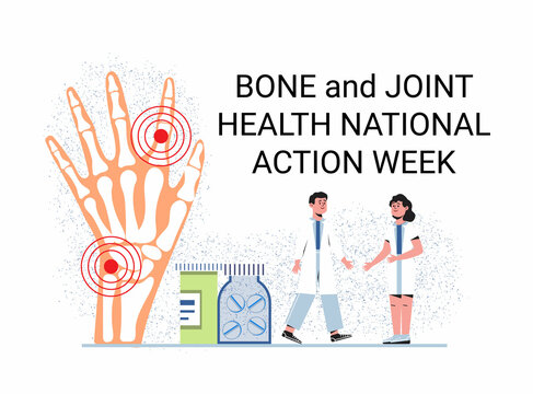 Bone and joint health national action week concept vector. Rheumatoid arthritis. - Powered by Adobe