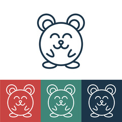 Linear vector icon with funny mouse