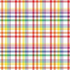 Rainbow Plaid Tartan Checkered Seamless Pattern