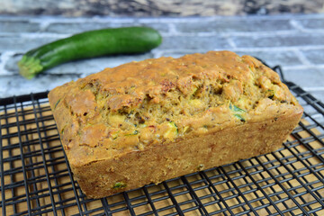 Homemade gluten free walnut zucchini loaf bread 