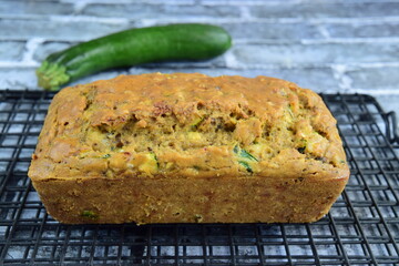 Homemade gluten free walnut zucchini loaf bread 