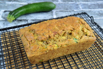 Homemade gluten free walnut zucchini loaf bread 