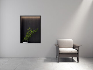 Illustration 3D rendering large luxury modern bright interiors Living room mockup computer digitally generated image