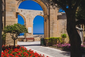 Fototapeta na wymiar The Upper Barrakka Gardens in Valletta, Malta
