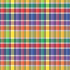 Rainbow Plaid Tartan Checkered Seamless Pattern