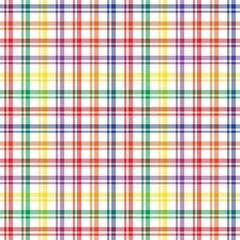Rainbow Plaid Tartan Checkered Seamless Pattern