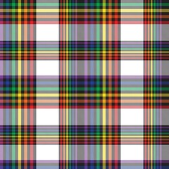 Rainbow Plaid Tartan Checkered Seamless Pattern