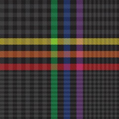 Rainbow Plaid Tartan Checkered Seamless Pattern