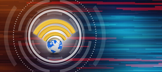 3d illustration WiFi symbol with lock
