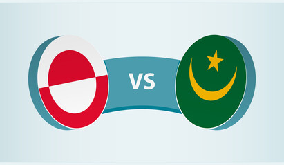 Greenland versus Mauritania, team sports competition concept.