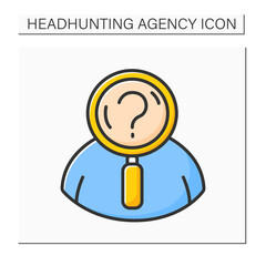 Defining candidate color icon.Ideal candidate. Human Resource professionals define candidate to attract to companies. Headhunting agency concept. Isolated vector illustration