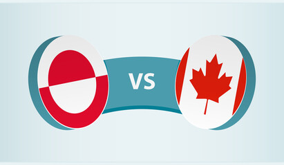 Greenland versus Canada, team sports competition concept.