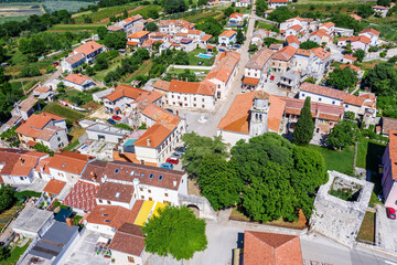 An aerial view of Barban, Istria, Croatia