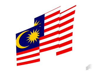 Malaysia flag in an abstract ripped design. Modern design of the Malaysia flag.