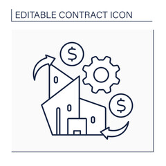 Going concern line icon. Company ability to continue operations or business in future with availability of resources. Contract concept. Isolated vector illustration. Editable stroke