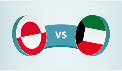 Greenland versus Kuwait, team sports competition concept.