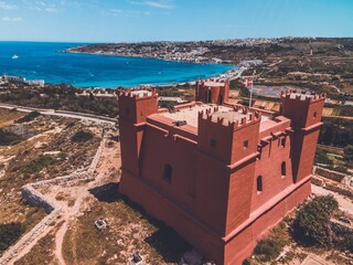 The Red Tower in the country of Malta