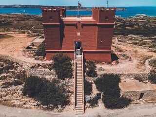 The Red Tower in the country of Malta