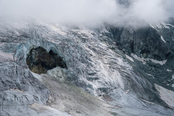 Beautiful view of the Moiry glacier in Valais canton in Switzerland, Europe