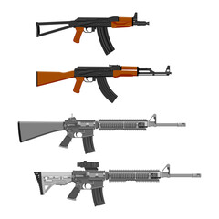 Weapon collection. Automatic rifles