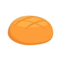 Round freshly baked bread. Vector