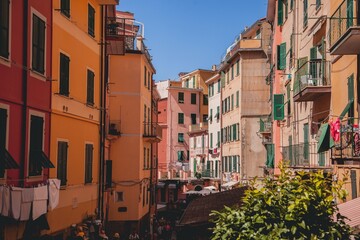 Fototapeta na wymiar Views of Riomaggiore in Cinque Terre, Italy
