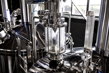 Craft beer brewing equipment in privat brewery